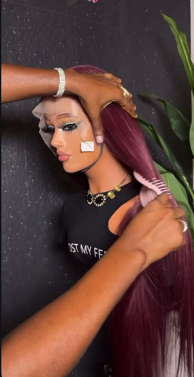 SULTANA' UNIT - BURGUNDY BONE STRAIGHT